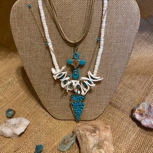 To be sold together, three separate necklaces